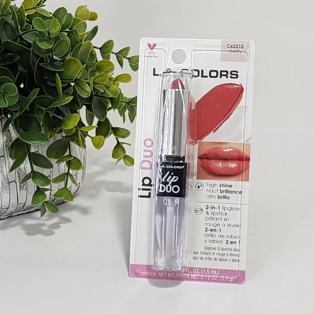 L.A. Colors Lip Duo High Shine Moisturizing Lipstick - Clarity C62212